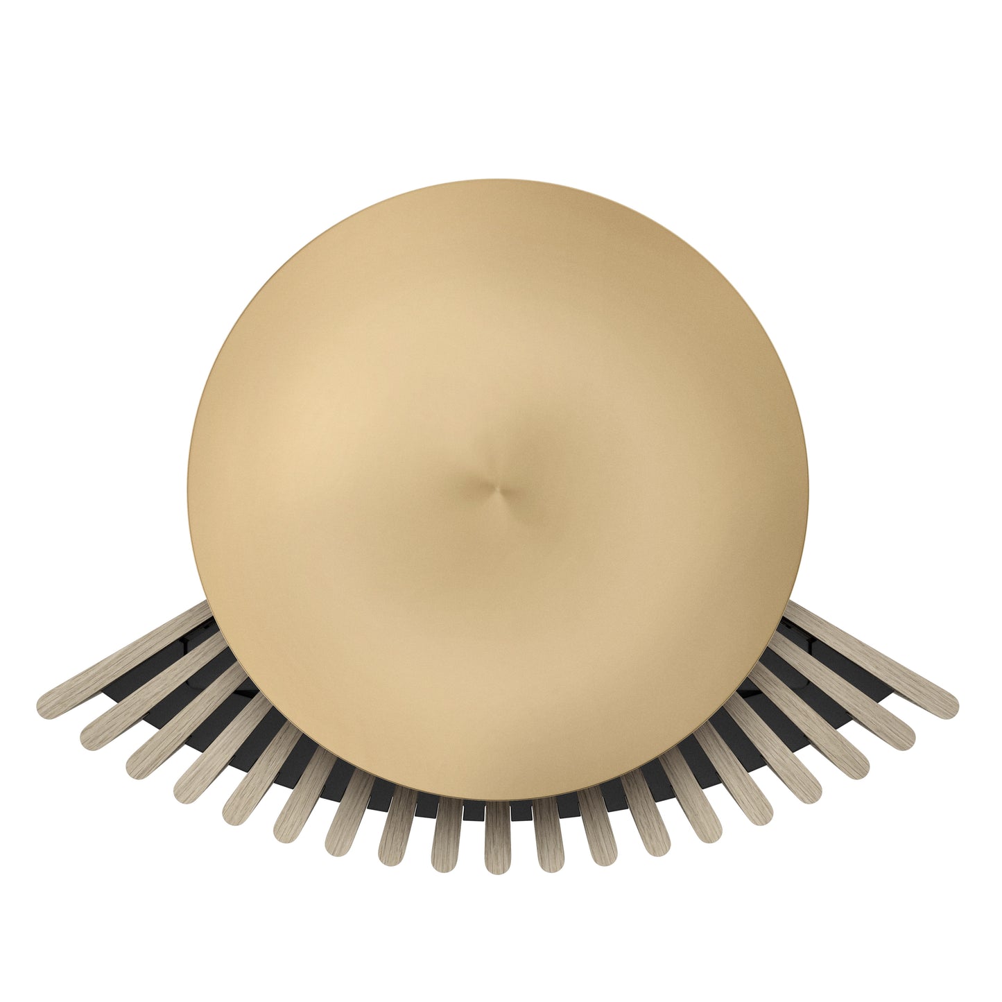 Akustische Linse des Bang & Olufsen BeoLab 18 im Gold Tone von Oben