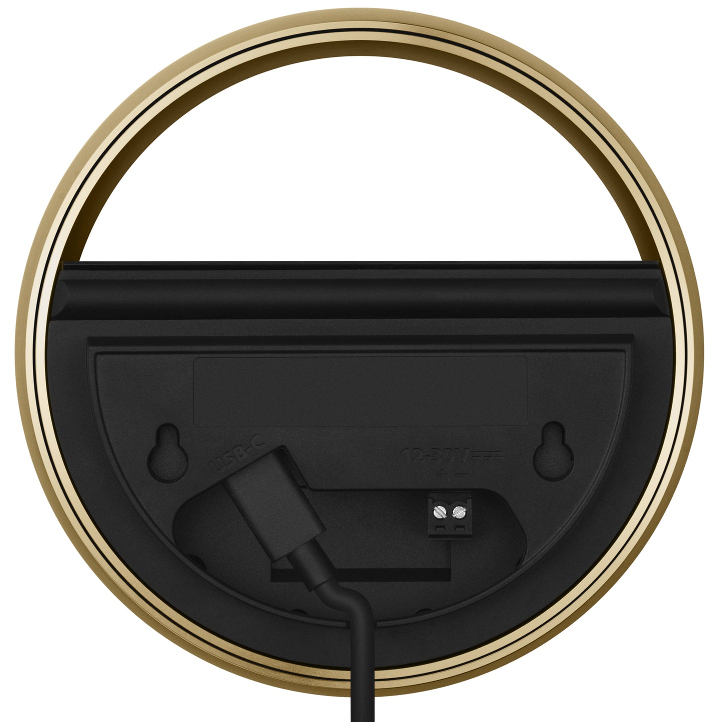 Bang & Olufsen BeoRemote Halo Fernbedienung - Gold Tone, Wandausführung von hinten (Kabelführung)