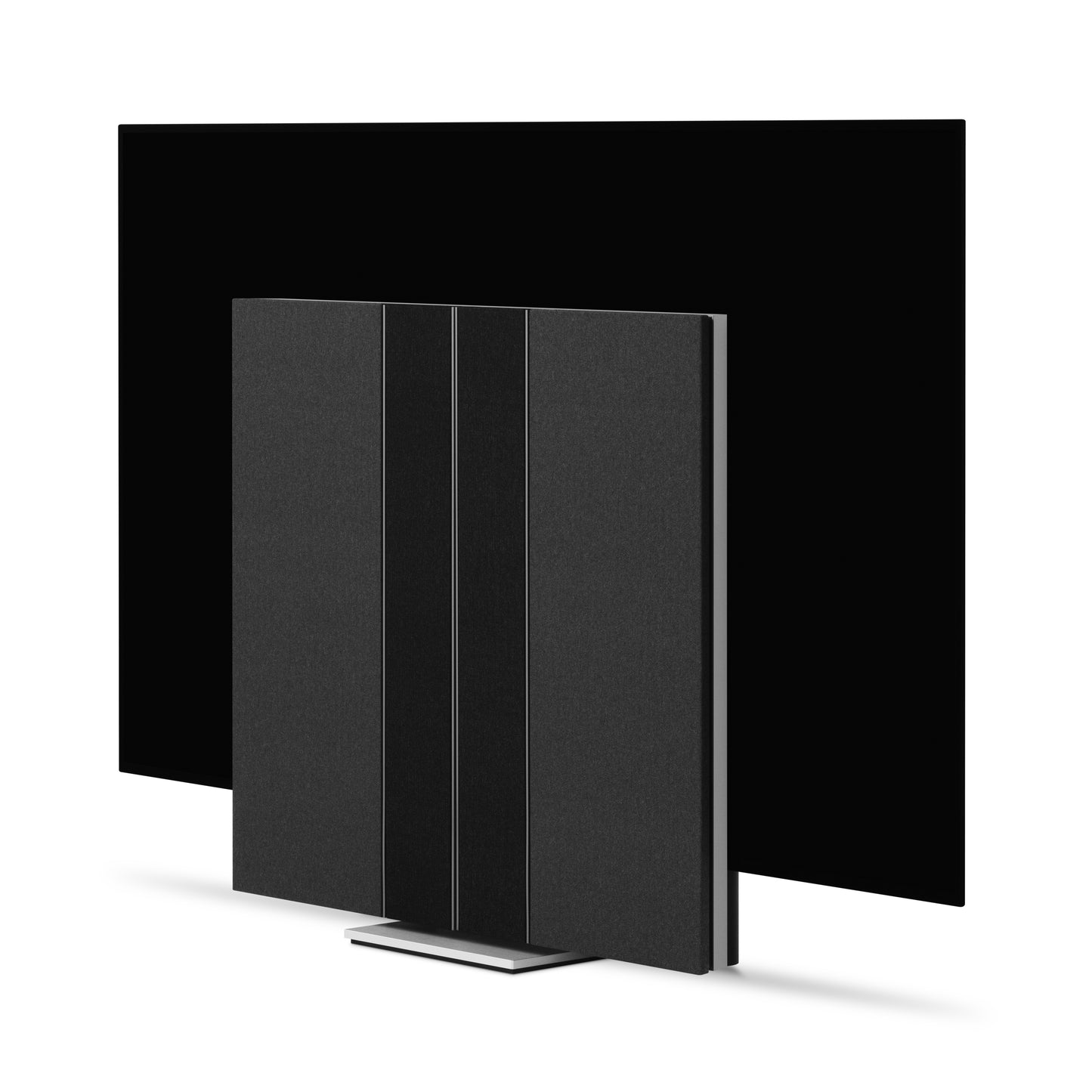 BeoVision Harmony mit Cover in Grey Melange auf Standfuß