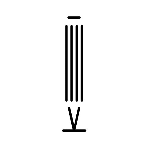 Minimalistisches Linien-Icon des Bang & Olufsen Beolab 18 Lautsprechers. Die schwarze Grafik auf weißem Hintergrund symbolisiert die charakteristische Säulenform mit Lamellen und Akustiklinse zur Verwendung als Kategorie-Symbol oder Navigations-Element.