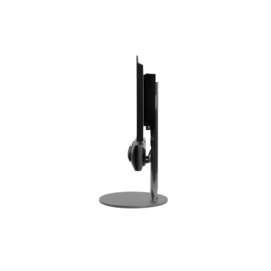 Beosound Premiere in black anthracite auf Bodenstandfuß von stb brackets,  42  Zoll LG OLED Panel - Ansicht von der Seite