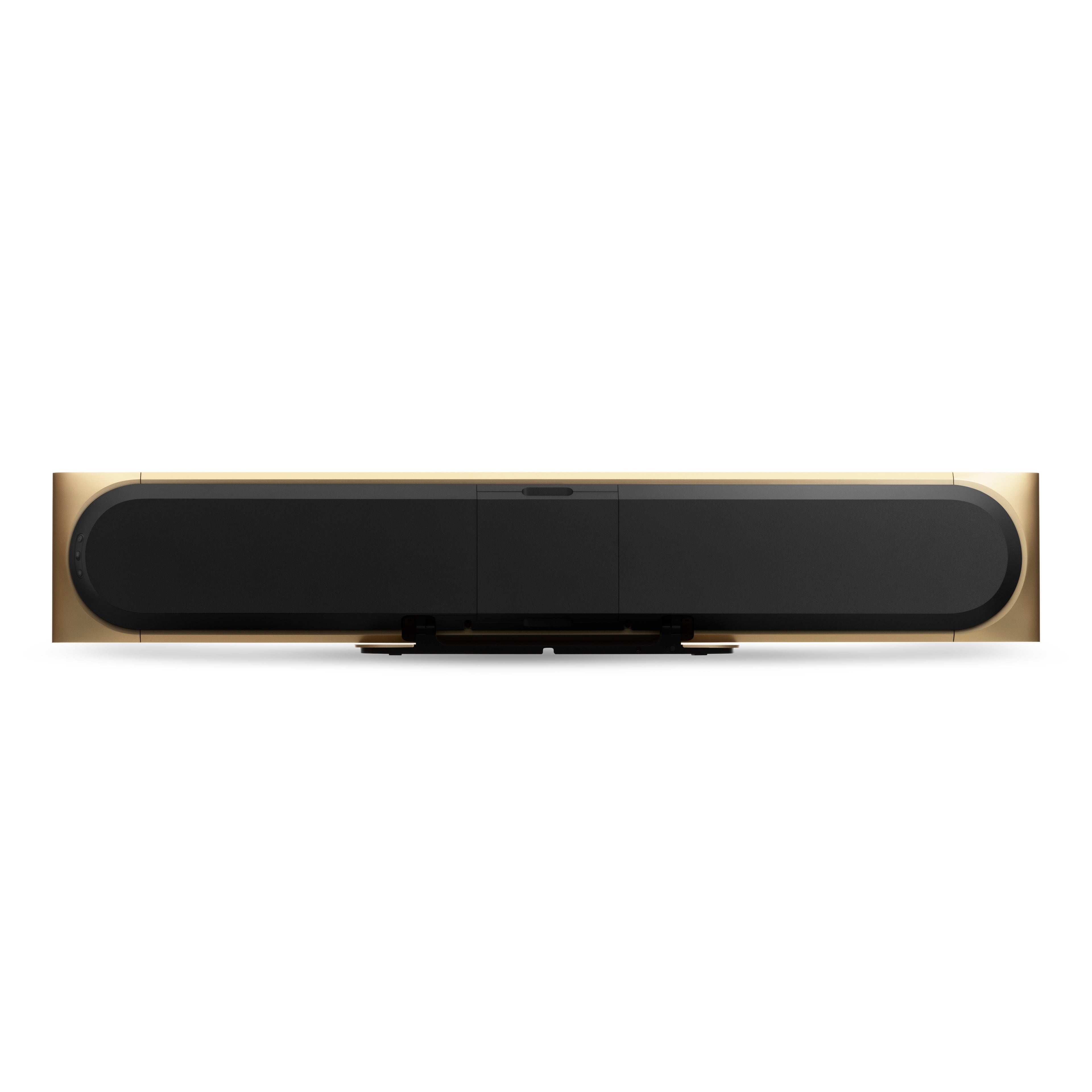 Bang & Olufsen, B&O Beosoudnd Premiere Sounfbar in Gold Tone mit Dark Oak Cover - Ansicht von hinten