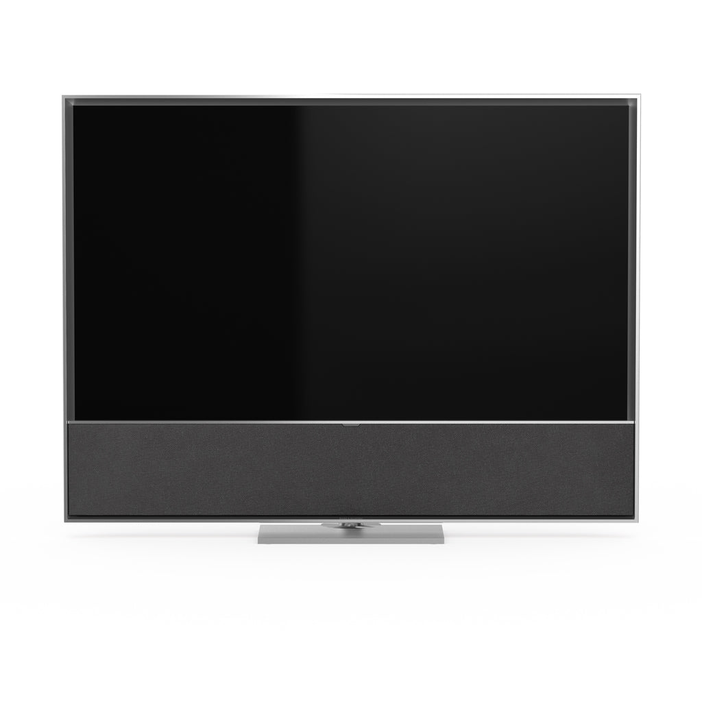 B&O Bang & Olufsen Beovision Contour 48 Zoll silber - auf Tischstandfuß mit grey melange Cover - frontal
