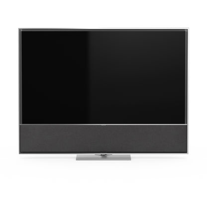 B&O Bang & Olufsen Beovision Contour 48 Zoll silber - auf Tischstandfuß mit grey melange Cover - frontal