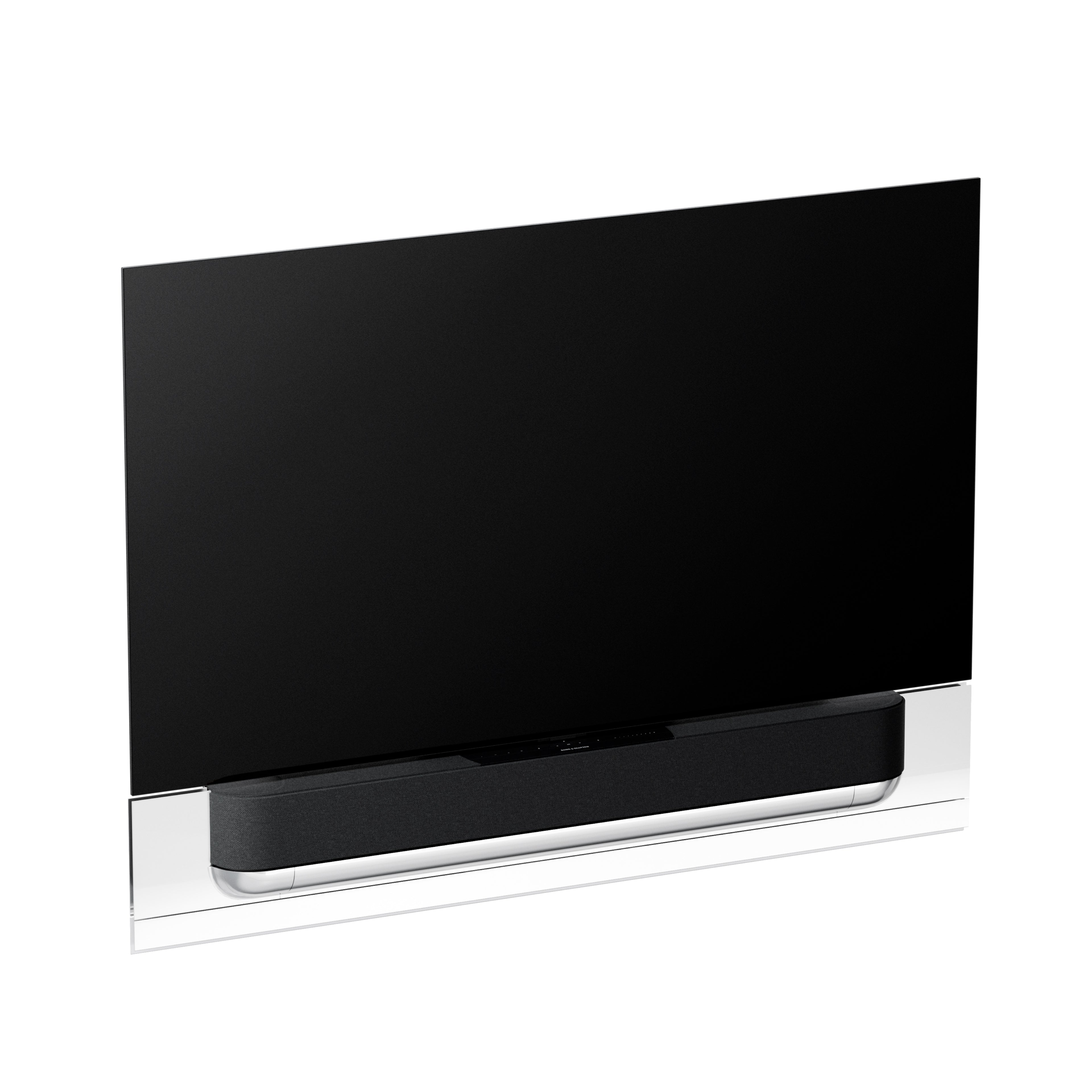 Bang & Olufsen Beovision Theatre 65 Zoll an Wandhalteurng  mit Cover in grey melange