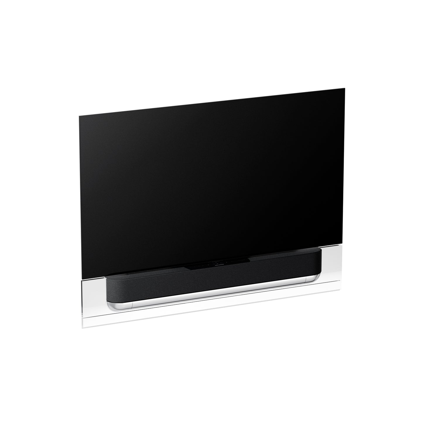 BeoSound Theatre as TV 65 inches  with grey cover on wall bracket