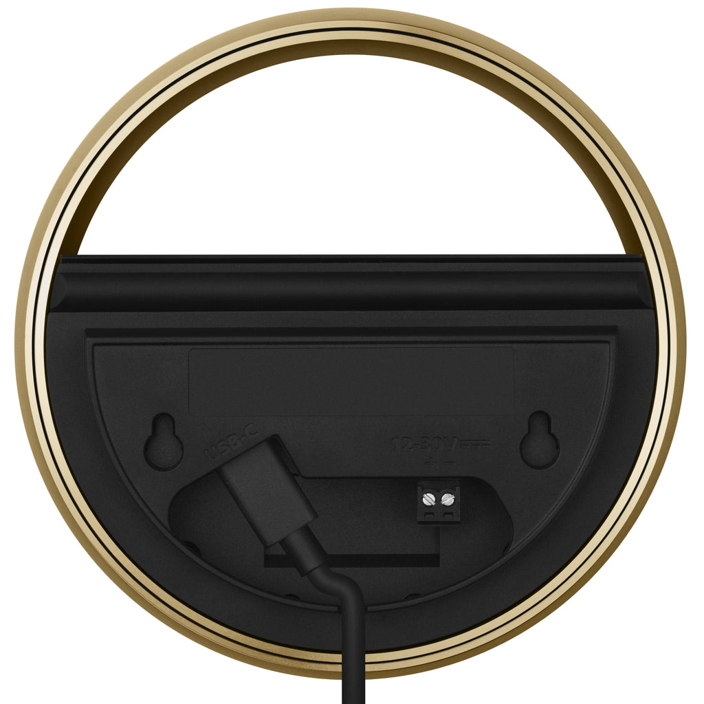 Bang & Olufsen BeoRemote Halo Fernbedienung - Gold Tone, Wandausführung von hinten (Kabelführung)